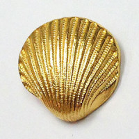 M-1307-Gold Metal Seashell Button 